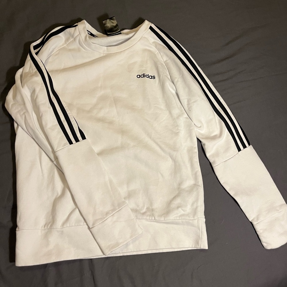 White adidas crew neck